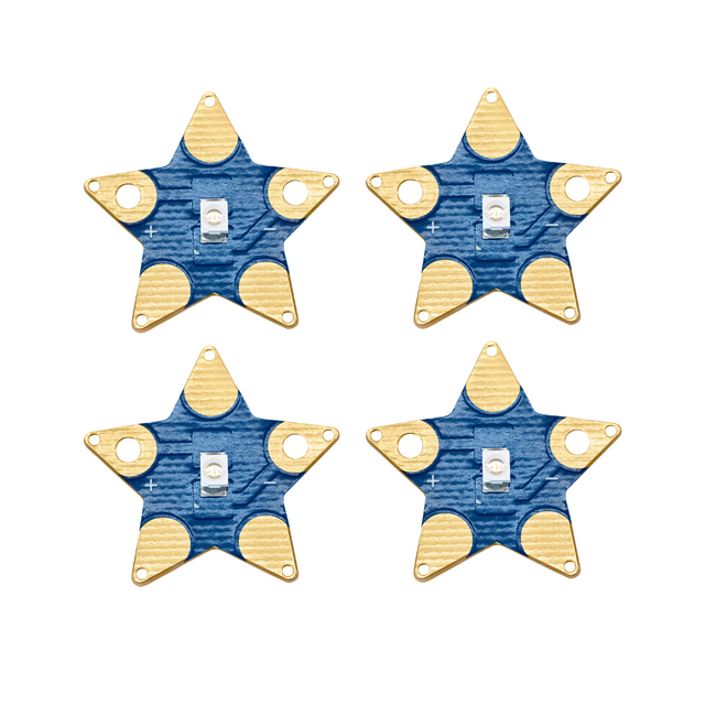 [4 pack] Teknikio Blue Star LEDboard v1.0