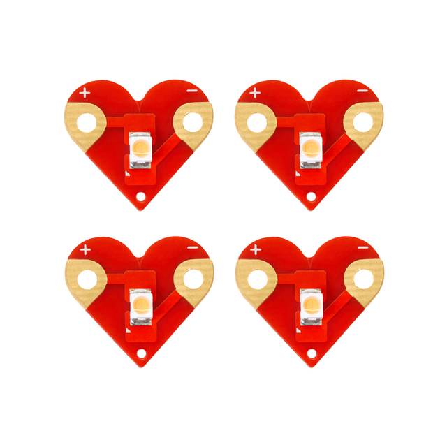 [4 pack] Teknikio Red Heart LEDboard v1.0