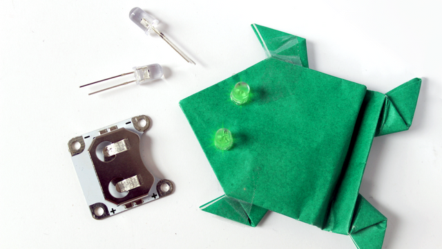 origami from with LED light up circuit