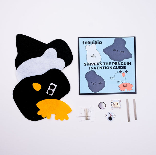 Shivers the Penguin E-Textiles Sewing Kit - teknikio